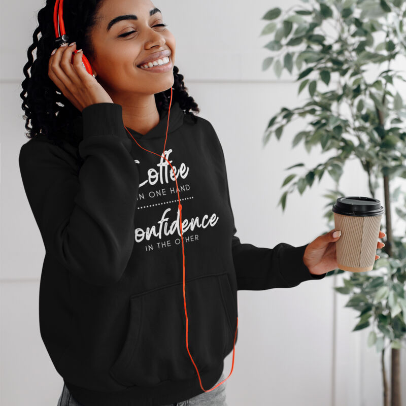 Coffee and Confidence Long Sleeves Hoodie Thumbnail